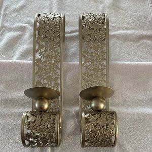 Elegant Floral Metal Wall Sconces